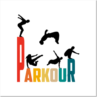 Parkour retro style Posters and Art